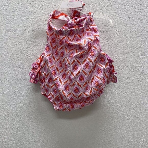 Southern Babies baby girl 18-24 Months Red Pink Romper Halter Summer Ruffles - Picture 1 of 6